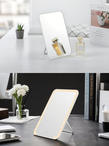8 x 5 in Desk Makeup Mirror with Stand and Hanging Hole (2 Count)