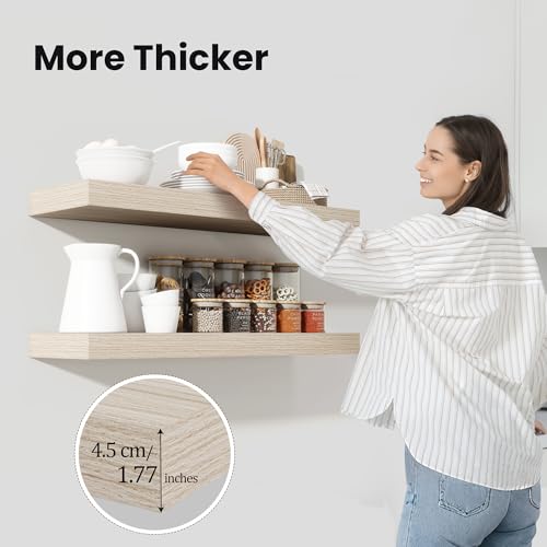 Floating Shelves 35.7" W x 10.3" D Grey Set of 2 (2 Count)