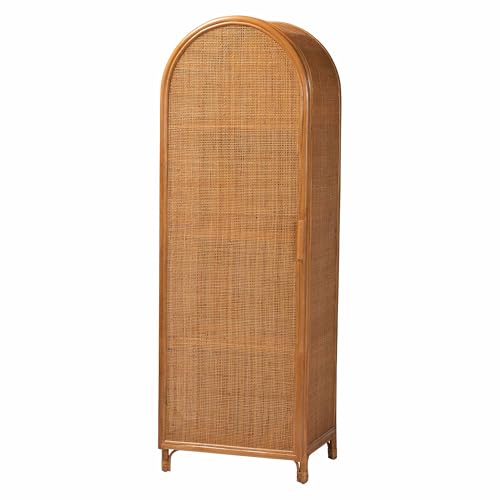 Paloma Arched Rattan Accent Cabinet with Shelves