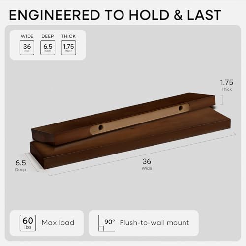 36 Inch Floating Shelves (4 Count)
