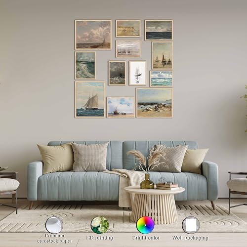 12 Pcs Unframed Vintage Coastal Art (12 Count)
