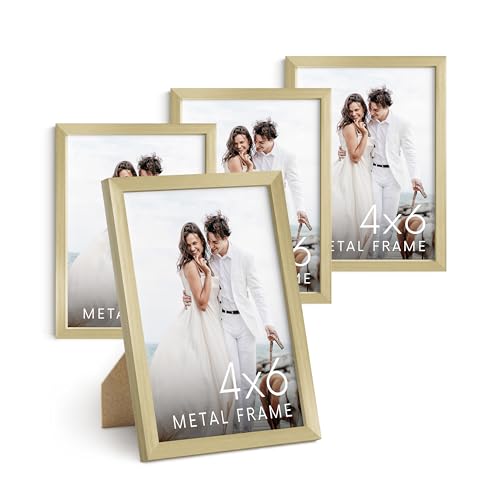 4x6 Gold Metal Picture Frames (4 Count)
