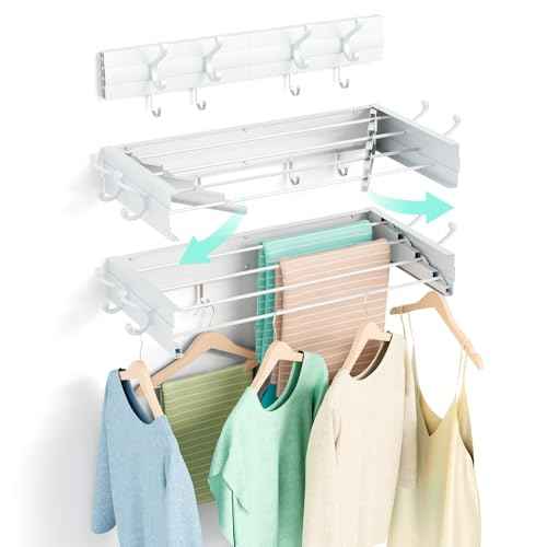 Wall Mounted Foldable Clothes Drying Rack