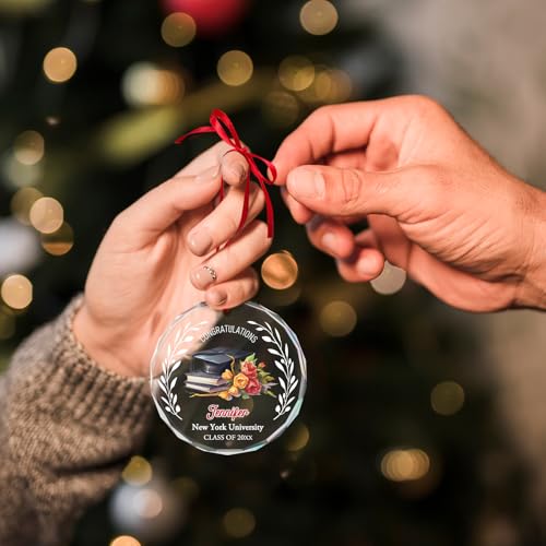 Personalized Graduate Glass Christmas Ornament
