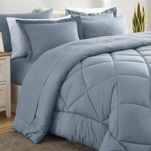 Oversized King Comforter Set Dusty Blue