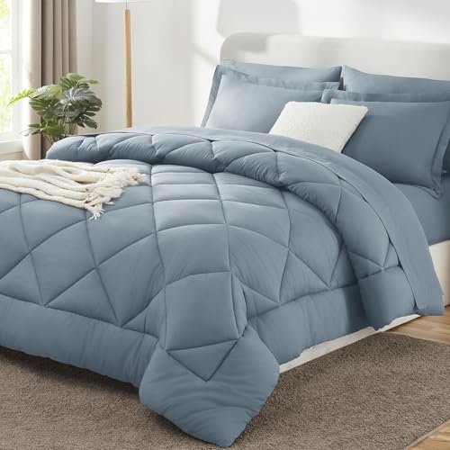 King Size Comforter Set Dusty Blue