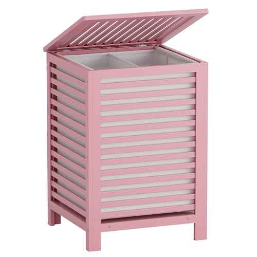 Double Laundry Hamper with Lid