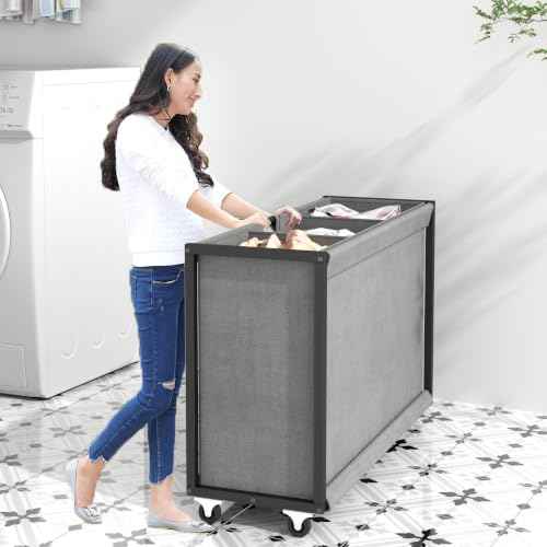 Laundry Hamper Laundry Basket with 3 Section Pull