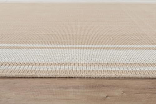 Outdoor Rug 6x9 Modern Bordered Area Rugs for Indoor and Outdoor Patio Deck Porch Garden Waterproof Weather Sun Resistant Washable Outside Carpet (54 Sq Ft)