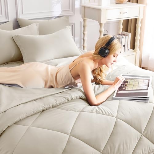 Queen Comforter Set with Sheets Oatmeal