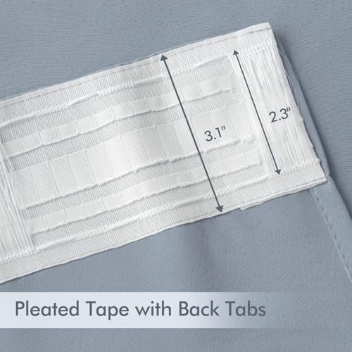 Light Blue Back Tab Blackout Curtains 52x84 Inch Length 2 Panels Set (2 Count)