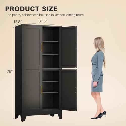 75" Tall Kitchen Pantry Cabinet