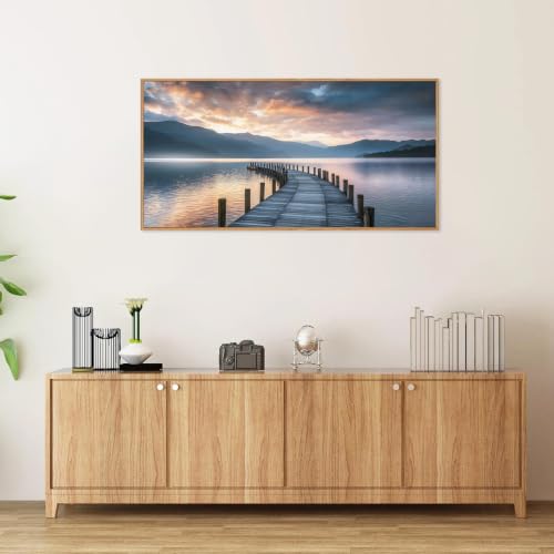 Sunset Lake Framed Canvas Wall Art