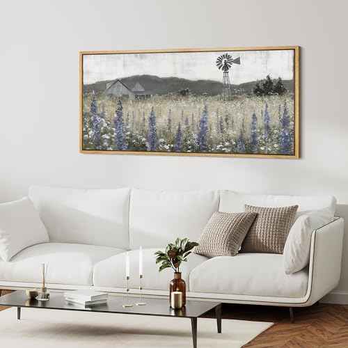 Extra Large Framed Canvas Print Wall Art Rustic Farmhouse Landscape Barn