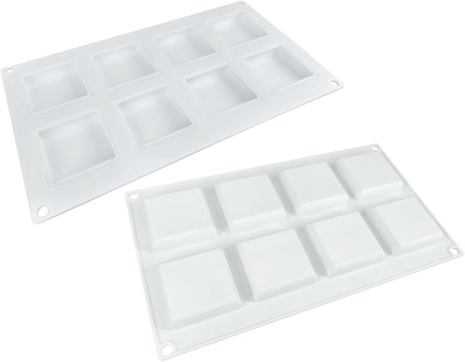 Silicone Mold for Baking Cakes,Soap Molds,Flower Shape Silicone Molds for Homemade French Dessert Mold for Pastry Chocolate,Jelly Chocolate Mold ＆ Ice Cube Tray (F_ Square)