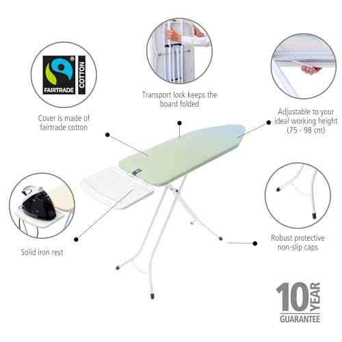 XL Comfort Ironing Board with Solid Steam Generator Rest