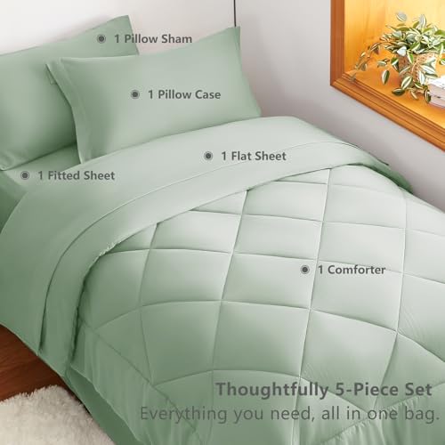 Twin XL Comforter Set Sage Green