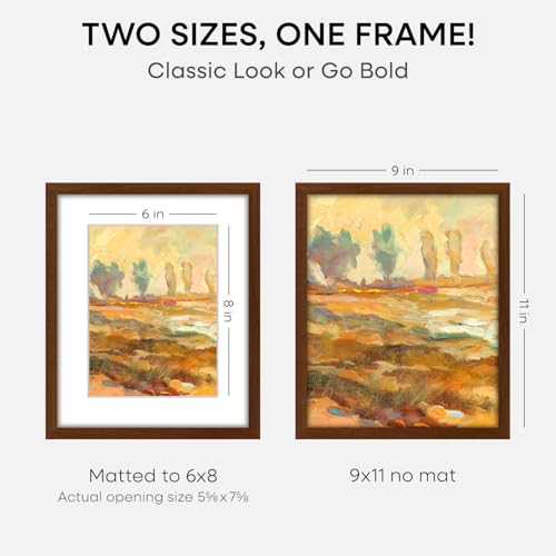 9x11 Brown Oak Picture Frame