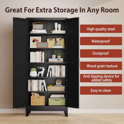 75" H Tall Kitchen Storage Cabinet with Doors
