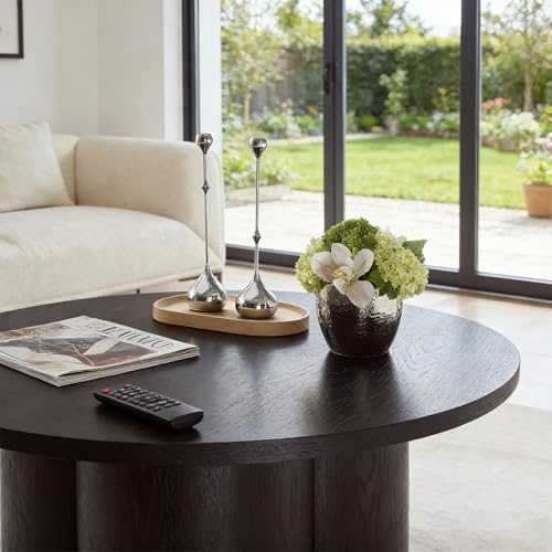 33” Round Wood Coffee Table Small Center Table MDF Side Table Dinning Table Living Room