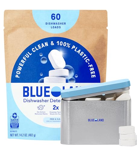 100% Plastic Free Dishwasher Detergent Tablets Set (60 Count)