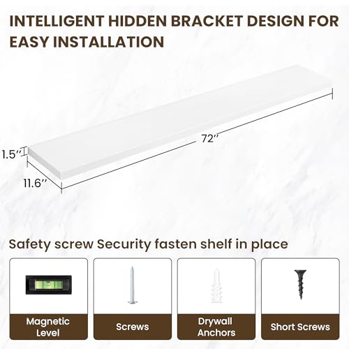 72 inch Floating Shelves for Wall