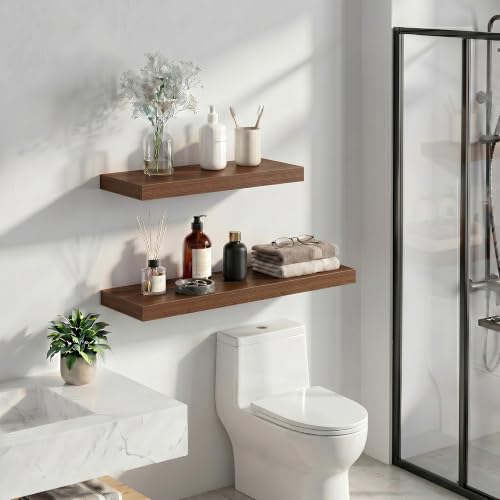 Floating Shelves 23.6" W x 9.3" D Walnut Set of 2