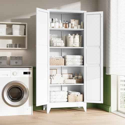 75" H Metal Storage Cabinet with 2 Doors and 4 Shelves
