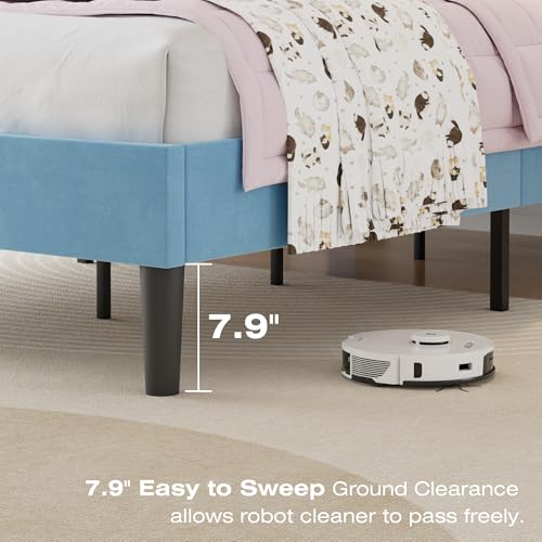 Twin Size Bed Frame with Upholstered Headboard