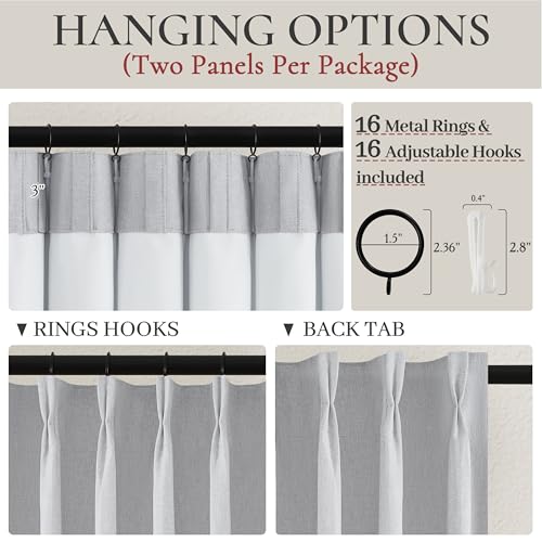 Light Grey Blackout Curtains 102 Inch Long for Living Room (2 Count)