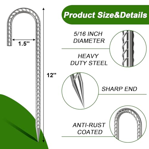 Rebar Stakes 12 Inch J Hook (6 Count)