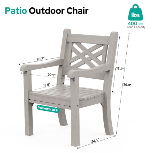 Poly Lumber Outdoor Patio Dining Chair with Arms Set of 2 (2 Count)