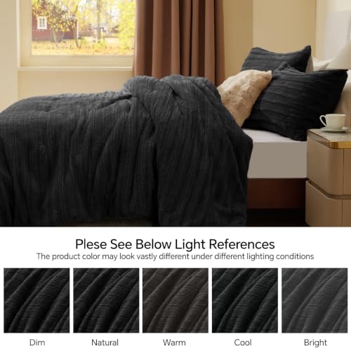 Faux Fur Queen Comforter Set