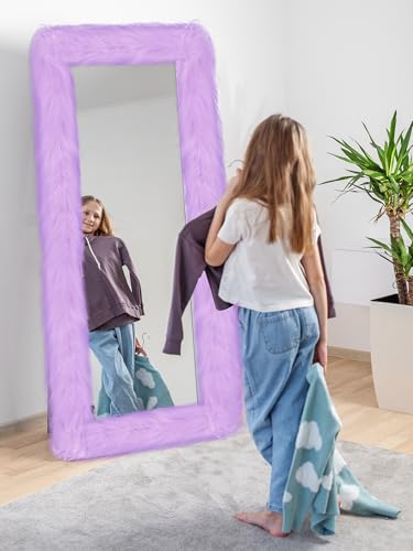Full Length Mirror Cover 59 x 16 Inch Fluffy Universal