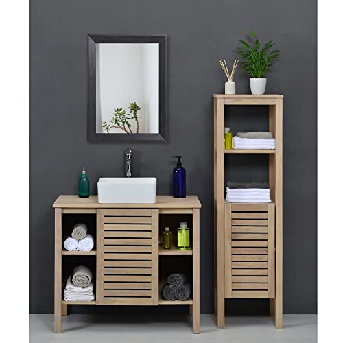 Wall Mirror Black Wood Framed Rectangle Mirrors for Wall 16"x12"