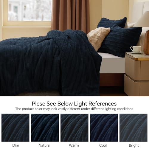 Faux Fur Queen Comforter Set