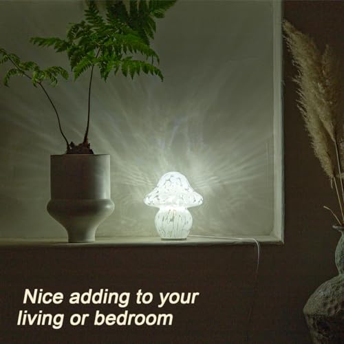 Mushroom Lamp Glass Mushroom Table Lamp for Bedrooms