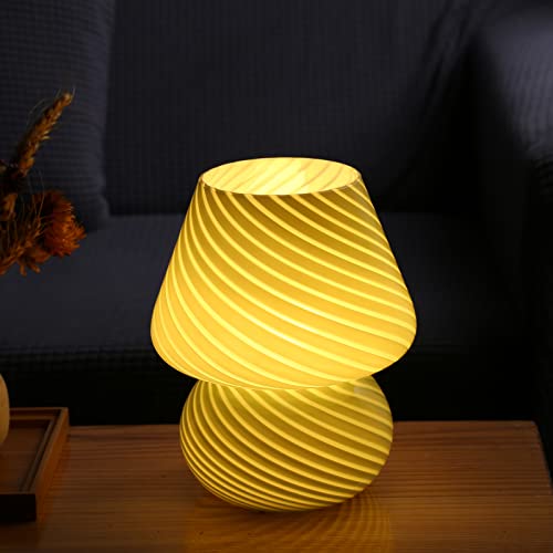 Glass Mushroom Bedside Table Lamp
