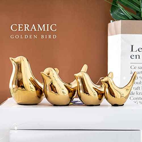 Small Birds Statues Home Decor Modern Style Decorative Ornaments for Living Room (4 Count)