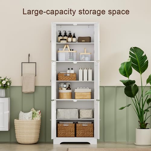 63.2" Tall Bathroom Storage Cabinet with 6 Doors