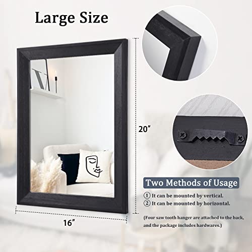 Black Mirrors for Wall Rectangle Wood Framed Large