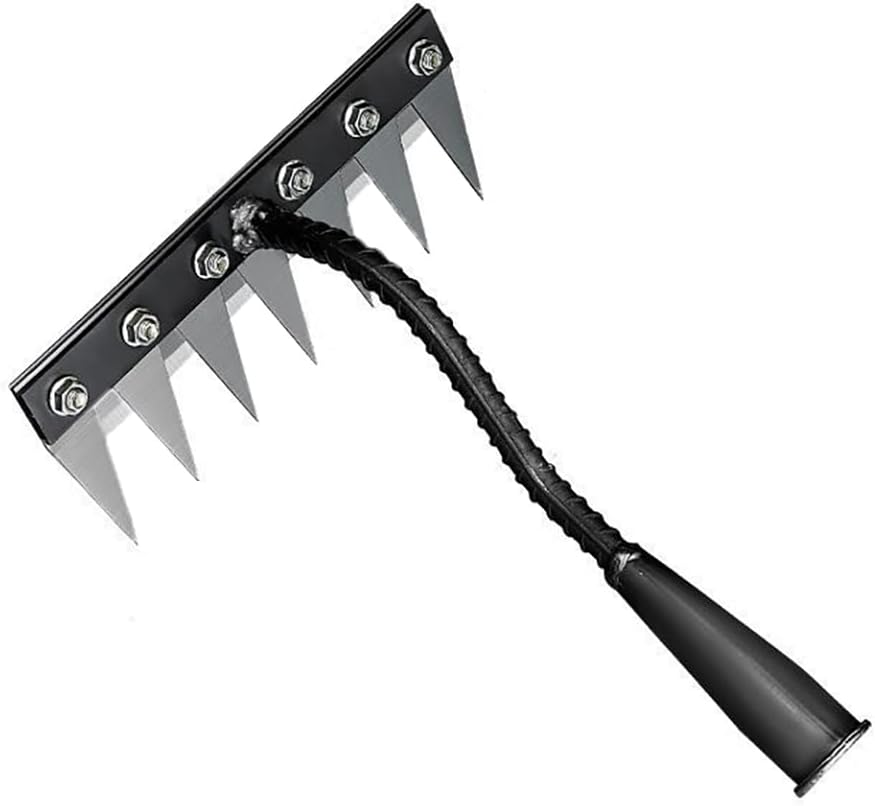 Gardening Hand Weeder Puller Tool, Manual Weeder with Detachable Blade Weeder Puller Tool,High-Carbon Steel Weed Removal Tool for Farm Lawn Garden, 5/6/7/8 Teeth Sizes (7 Teeth)