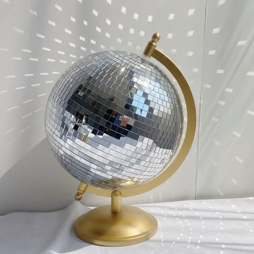 Disco Ball Globe Home Decor Statues Classic Tabletop Art Sculpture Gold Discoball Unique Western Modern Decorative Aesthetic Sculptures