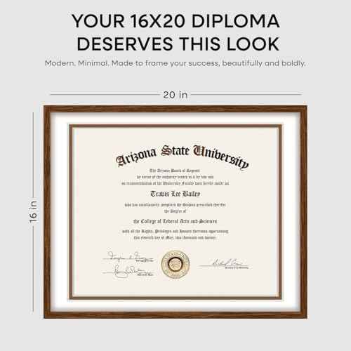 16x20 Brown Oak Diploma Frame (3 Count)