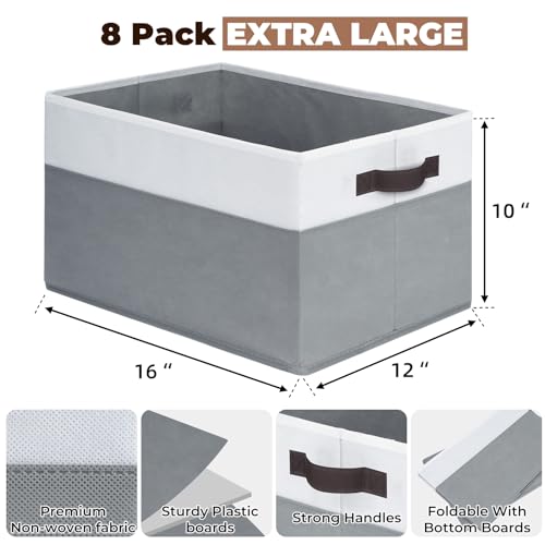 8 Pack Closet Organizers and Storage Bins (8 Count)