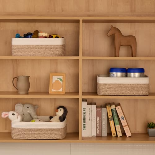 Large Shallow Organizing Baskets 15x11x5.1 Inches (3 Count)
