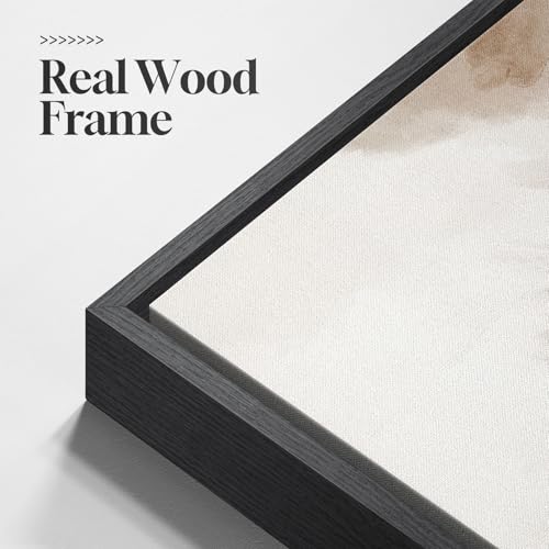 Extra Large Framed Brown Beige Abstract Wall Art for Living Room