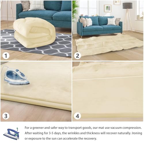 Baby Play Mat for Floor Nursery Rug Muscle Mat Area Rug Playroom Rug 47"x47" Playpen Mat Elastic Foam 1.3" Thick Crawling Mat for Babies