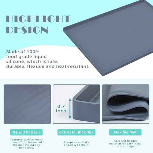 Waterproof Silicone Under Sink Mat 28'' x 22'' Shelf Liner for Kitchen and Bathroom