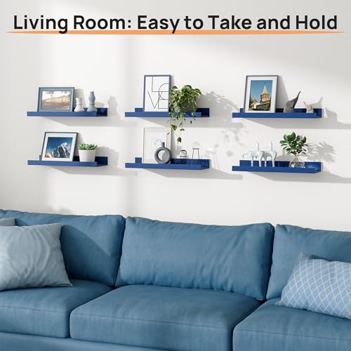 Floating Shelves for Wall Decor Storage (6 Count)